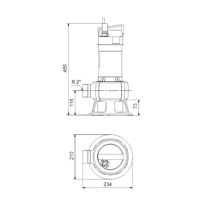 Immagine di Grundfos UNILIFT AP 50B.50.08.3.V Pompa sommergibile trifase in acciaio inox per drenaggio acque reflue, senza galleggiante, portata max 24 m³/h - prevalenza max 11 m (cavo 5 m) 96004589