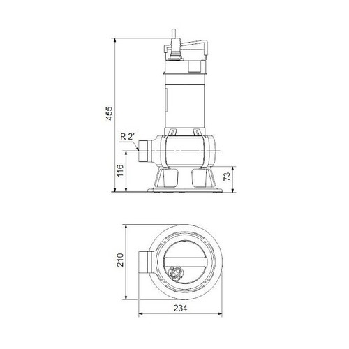 Immagine di Grundfos UNILIFT AP 50B.50.08.1.V Pompa sommergibile in acciaio inox per drenaggio acque reflue, senza galleggiante, portata max 24 m³/h - prevalenza max 11 m (cavo 10 m) 96004587