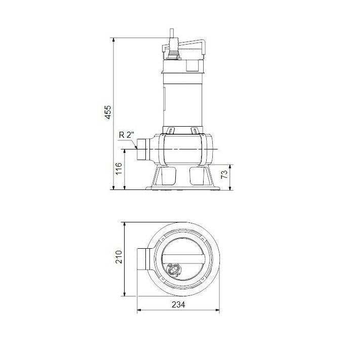 Immagine di Grundfos UNILIFT AP 50B.50.08.1.V Pompa sommergibile in acciaio inox per drenaggio acque reflue, senza galleggiante, portata max 24 m³/h - prevalenza max 11 m (cavo 10 m) 96004587