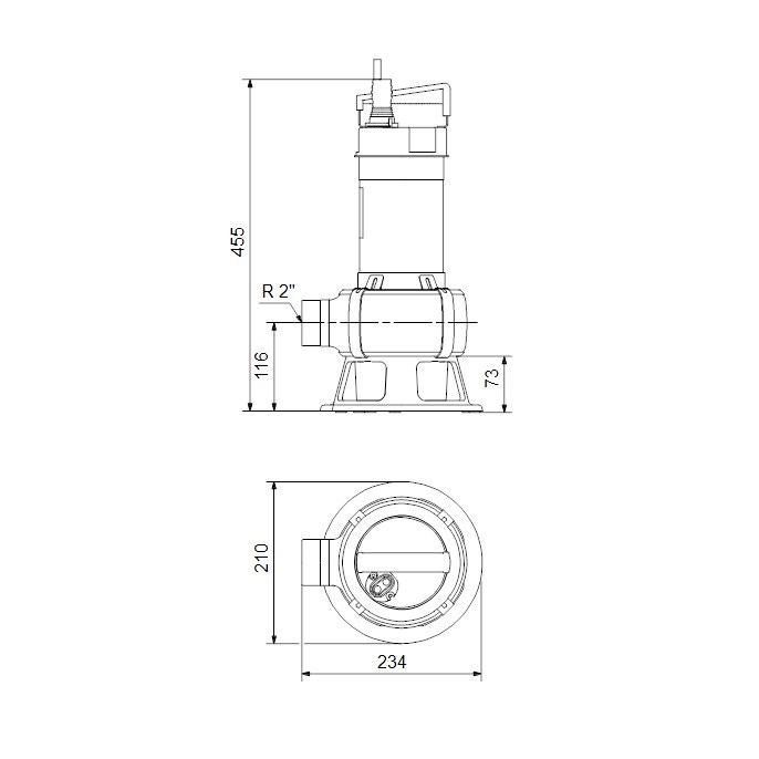 Immagine di Grundfos UNILIFT AP 50B.50.11.3.V Pompa sommergibile trifase in acciaio inox per drenaggio acque reflue, senza galleggiante, portata max 29 m³/h - prevalenza max 14 m (cavo 5 m) 96004601