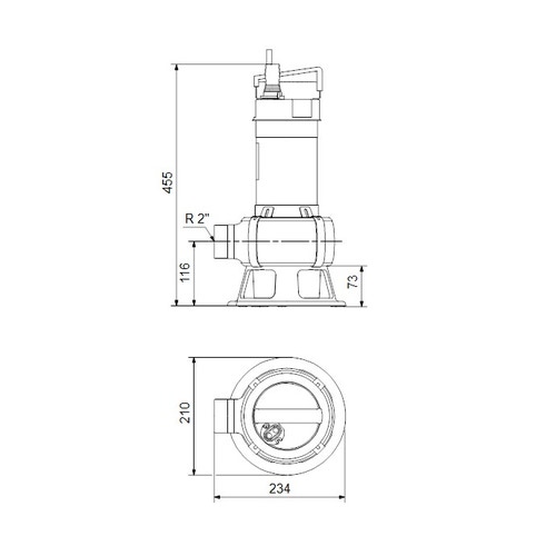 Immagine di Grundfos UNILIFT AP 50B.50.15.3.V Pompa sommergibile trifase in acciaio inox per drenaggio acque reflue, senza galleggiante, portata max 31 m³/h - prevalenza max 17 m (cavo 5 m) 96004609