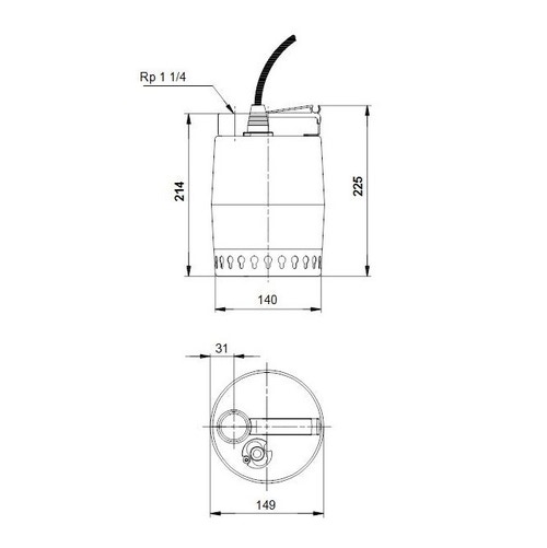 Immagine di Grundfos UNILIFT KP 150 M 1 Pompa sommergibile in acciaio inox per drenaggio acque reflue, senza galleggiante, portata max 8.5 m³/h - prevalenza max 5.5 m (cavo 10 m) 011H1300