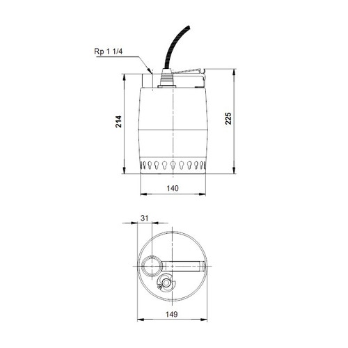 Immagine di Grundfos UNILIFT KP 250 M 1 Pompa sommergibile in acciaio inox per drenaggio acque reflue, senza galleggiante, portata max 11.2 m³/h - prevalenza max 7.5 m (cavo 10 m) 012H1300