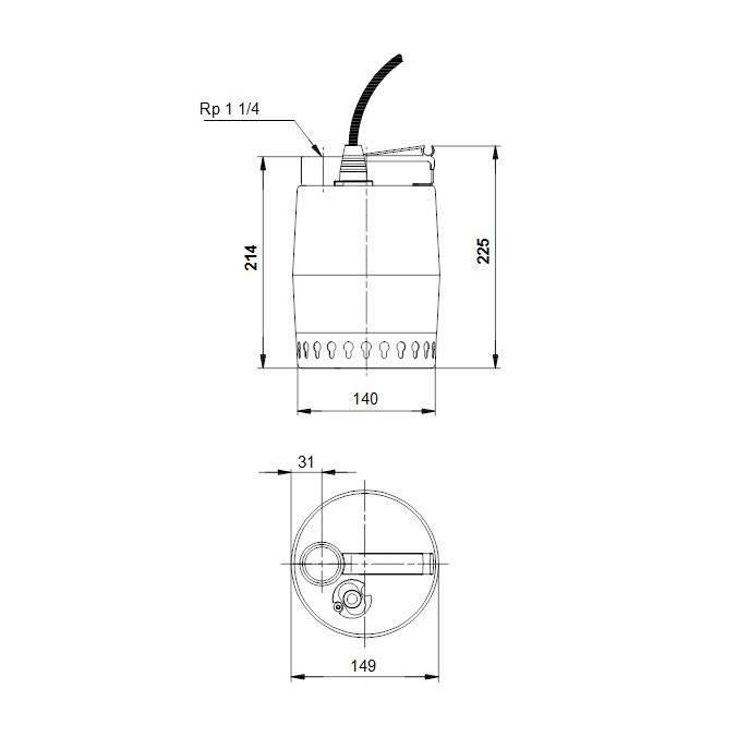 Immagine di Grundfos UNILIFT KP 250 M 1 Pompa sommergibile in acciaio inox per drenaggio acque reflue, senza galleggiante, portata max 11.2 m³/h - prevalenza max 7.5 m (cavo 10 m) 012H1300