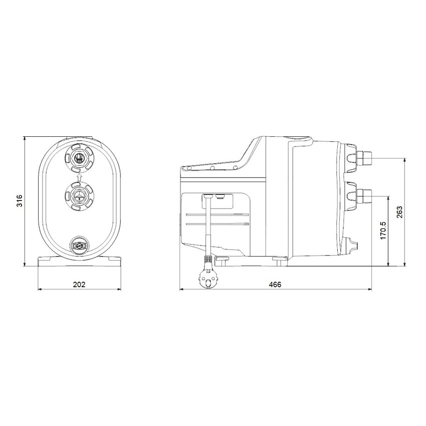 Immagine di Grundfos SCALA1 3-35 Gruppo di pressurizzazione autoadescante per aumento pressione in applicazioni domestiche, prevalenza max 36 m 99530404