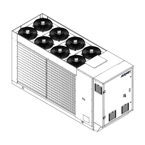 Immagine di Aermec NRGI Pompa di calore reversibile condensata ad aria trifase da esterno con kit accumulo e pompa alta prevalenza con inverter a velocità variabile + riserva NRGI281XH°E°J°W4