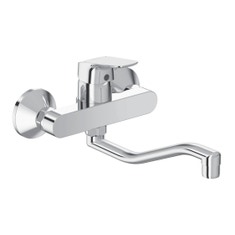 Immagine di Ideal Standard CERAFLEX miscelatore monocomando a parete per lavello, bocca di erogazione orientabile, finitura cromo B5128AA