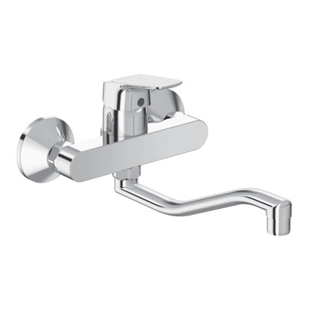 Immagine di Ideal Standard CERAFLEX miscelatore monocomando a parete per lavello, bocca di erogazione orientabile, finitura cromo B5128AA