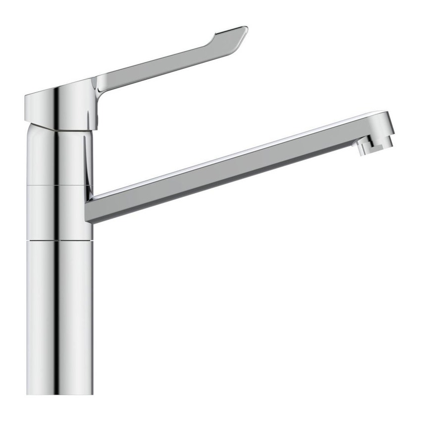 Immagine di Ideal Standard CERAFLEX miscelatore monocomando da appoggio su lavello con leva lunga, bocca di erogazione orientabile, finitura cromo BC137AA
