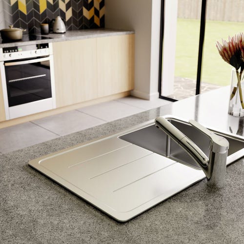 Immagine di Ideal Standard CERAFLEX miscelatore monocomando da appoggio con bocca di erogazione orientabile ed estraibile, finitura cromo BC143AA