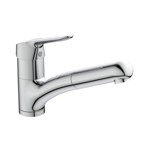 Immagine di Ideal Standard CERAFLEX miscelatore monocomando da appoggio con bocca di erogazione orientabile ed estraibile, finitura cromo BC143AA