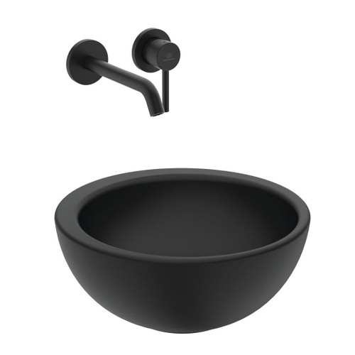 Immagine di Ideal Standard CERALINE miscelatore monocomando per lavabo, da incasso, senza corpo incasso, colore nero finitura opaco A6938XG