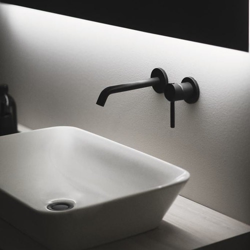 Immagine di Ideal Standard CERALINE miscelatore monocomando per lavabo, da incasso, senza corpo incasso, colore nero finitura opaco A6938XG