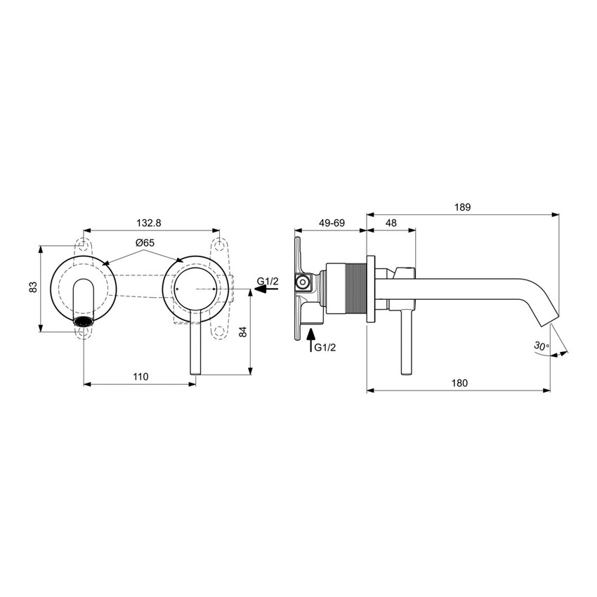 Duravit Tulum Rubinetto bidet (altezza bocca 83 mm), miscelatore bidet con  saltarello, miscelatore bidet bagno, cromo