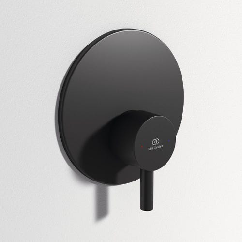 Immagine di Ideal Standard CERALINE miscelatore doccia, ad incasso, con corpo incasso incluso, colore nero finitura opaco A6940XG