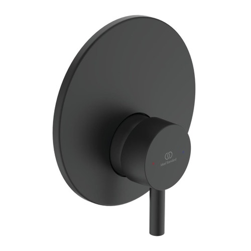 Immagine di Ideal Standard CERALINE miscelatore doccia, ad incasso, con corpo incasso incluso, colore nero finitura opaco A6940XG