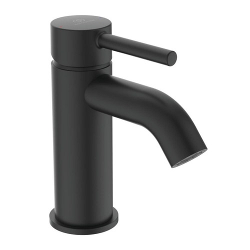 Immagine di Ideal Standard CERALINE miscelatore lavabo P.15 cm, con asta di comando e scarico piletta da 1-1/4", colore nero finitura opaco BC193XG
