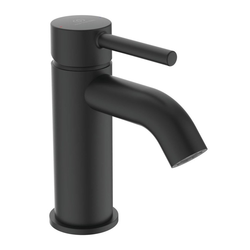 Immagine di Ideal Standard CERALINE miscelatore lavabo con asta di comando e scarico piletta, colore nero finitura opaco BC193XG