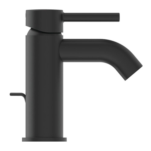 Immagine di Ideal Standard CERALINE miscelatore lavabo P.15 cm, con asta di comando e scarico piletta da 1-1/4", colore nero finitura opaco BC193XG