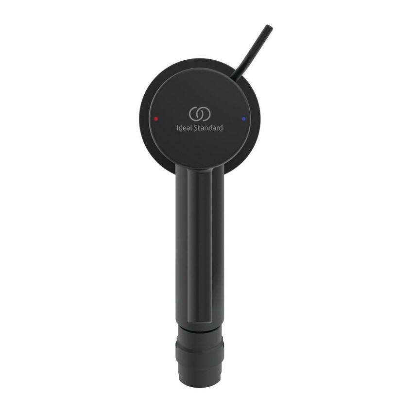 Immagine di Ideal Standard CERALINE miscelatore monocomando per bidet, con asta di comando e scarico piletta da 1-1/4", colore nero finitura opaco BC197XG