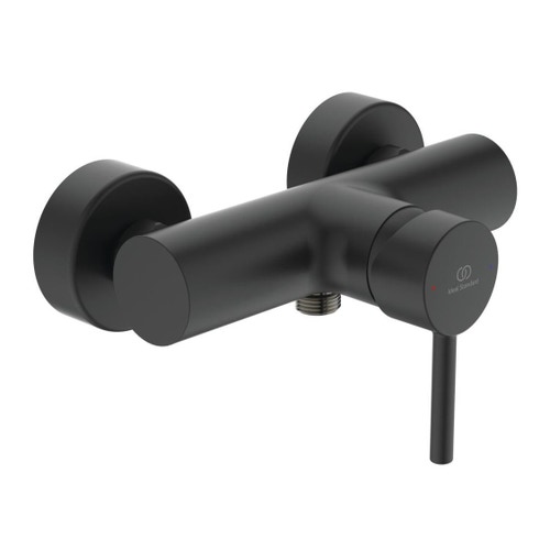 Immagine di Ideal Standard CERALINE miscelatore monocomando per doccia, senza accessori, colore nero finitura opaco BC200XG