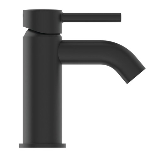 Immagine di Ideal Standard CERALINE miscelatore lavabo P.15 cm, senza asta di comando e scarico piletta, colore nero finitura opaco BC268XG