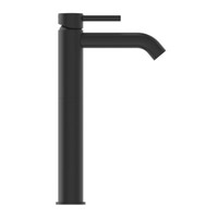 Immagine di Ideal Standard CERALINE miscelatore lavabo H.32 cm da appoggio su piano, senza asta di comando e scarico piletta, colore nero finitura opaco BC269XG