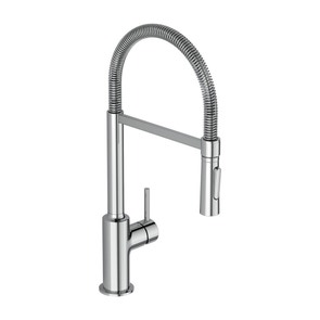 Immagine di Ideal Standard CERALOOK miscelatore monocomando orientabile, doccetta professionale multifunzione, da appoggio su lavello, finitura cromo BC302AA