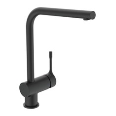 Immagine di Ideal Standard CERALOOK miscelatore monocomando da appoggio su lavello, con bocca di erogazione orientabile, colore nero finitura opaco BC174XG