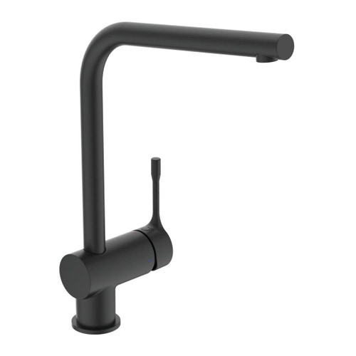 Immagine di Ideal Standard CERALOOK miscelatore monocomando da appoggio su lavello, con bocca di erogazione orientabile, colore nero finitura opaco BC174XG