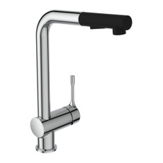 Immagine di Ideal Standard CERALOOK miscelatore monocomando da appoggio su lavello, con bocca di erogazione orientabile ed estraibile, con doccetta a 2 funzioni, finitura cromo BC178AA