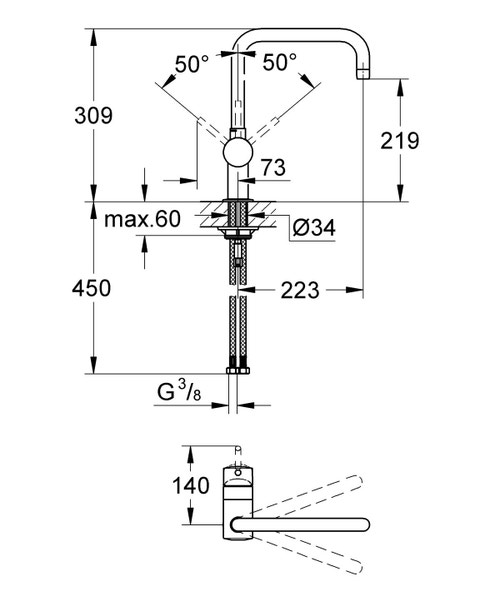 Miscelatore monocomando per lavello