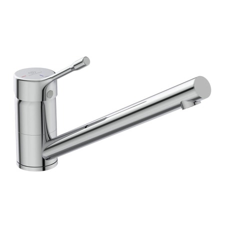 Immagine di Ideal Standard CERALOOK miscelatore monocomando da appoggio su lavello, con bocca di erogazione orientabile, finitura cromo BC292AA