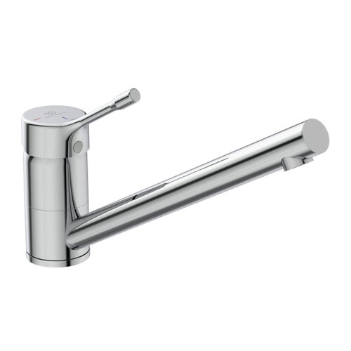 Immagine di Ideal Standard CERALOOK miscelatore monocomando da appoggio su lavello, con bocca di erogazione orientabile, finitura cromo BC292AA