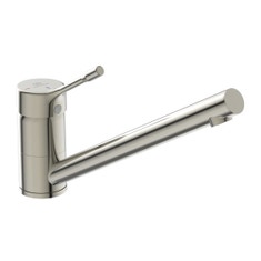 Immagine di Ideal Standard CERALOOK miscelatore monocomando da appoggio su lavello, con bocca di erogazione orientabile, finitura silver storm BC292GN