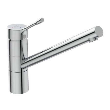 Immagine di Ideal Standard CERALOOK miscelatore monocomando da appoggio su lavello, con bocca di erogazione orientabile, finitura cromo BC295AA