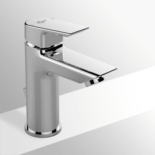 Immagine di Ideal Standard CERAMIX miscelatore monocomando lavabo, bocca di erogazione fissa, con asta di comando e scarico piletta, finitura cromo A6542AA