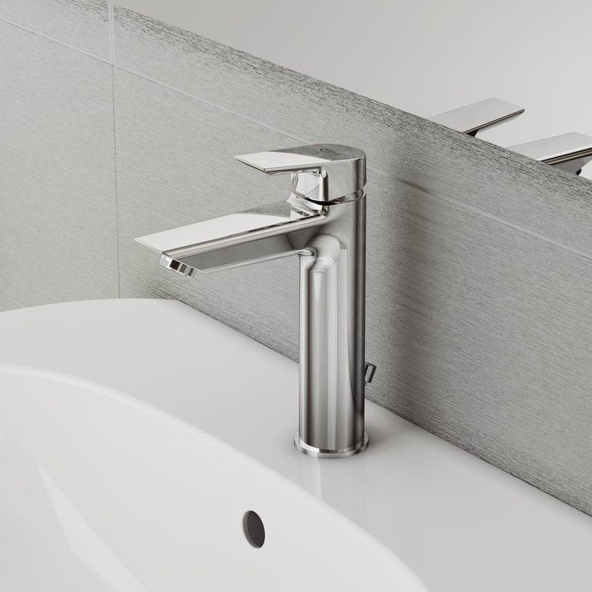 Immagine di Ideal Standard CERAMIX miscelatore grande monocomando lavabo, con asta di comando e scarico piletta, finitura cromo A6544AA