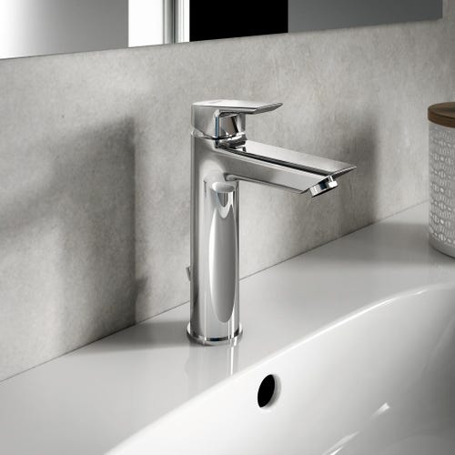 Immagine di Ideal Standard CERAMIX miscelatore grande monocomando lavabo, con asta di comando e scarico piletta, finitura cromo A6544AA