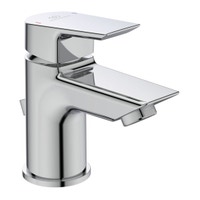 Immagine di Ideal Standard CERAMIX miscelatore monocomando H.16 cm per lavabo, con asta di comando e scarico piletta, con sistema EasyFix, finitura cromo A6550AA
