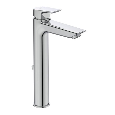 Immagine di Ideal Standard CERAMIX miscelatore monocomando lavabo da appoggio su piano, con asta di comando scarico e piletta, finitura cromo A6551AA
