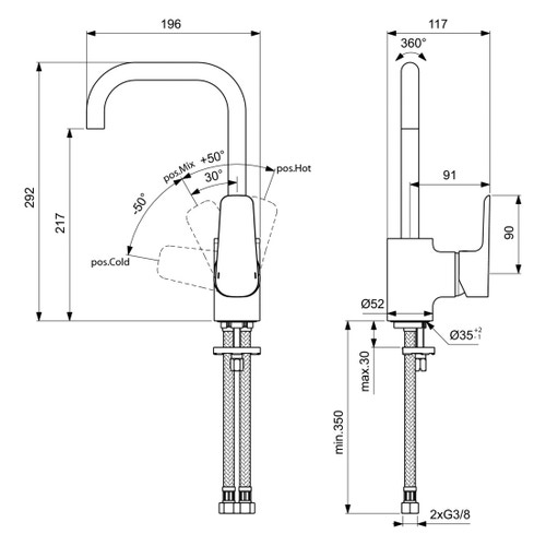 Miscelatore Monocomando Lavabo Con Bocca Alta Orientabile - Cromato, Aeratore 5 L/m, Facile Installazione - Foto 12