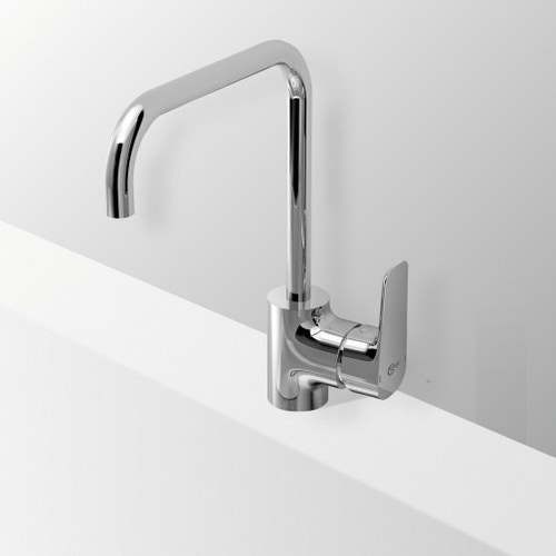 Immagine di Ideal Standard CERAPLAN III miscelatore monocomando per lavello, bocca di erogazione alta tubolare orientabile, finitura cromo B0725AA