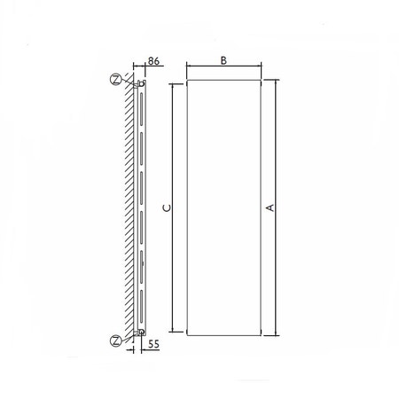 Immagine di Deltacalor PLATE VERTICALE DOPPIO radiatore H.60 L.67,6 cm, colore bianco PL2V060067B