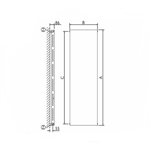 Immagine di Deltacalor PLATE VERTICALE DOPPIO radiatore H.60 L.67,6 cm, colore bianco PL2V060067B