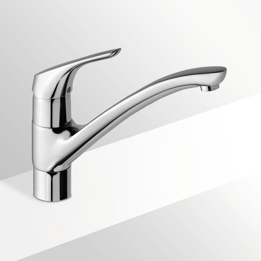 Immagine di Ideal Standard CERASPRINT miscelatore monocomando da appoggio su lavello, bocca di erogazione orientabile, finitura cromo B6917AA