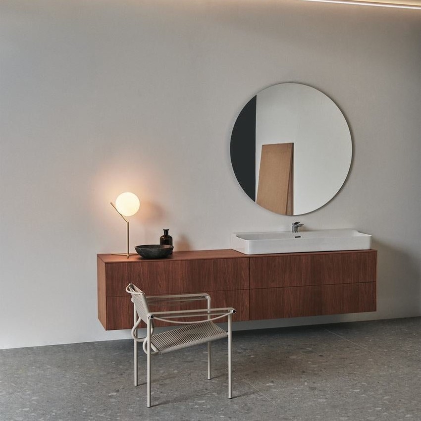 Immagine di Ideal Standard CONCA lavabo smaltato rettangolare sospeso o da appoggio L.120 cm, monoforo, con troppopieno, colore bianco seta finitura opaco T3694V1