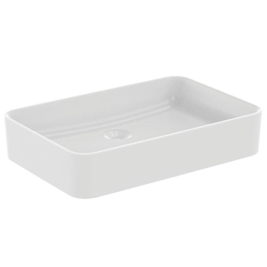 Immagine di Ideal Standard CONCA lavabo rettangolare da appoggio L.60 cm, senza troppopieno, colore bianco seta finitura opaco T3698V1
