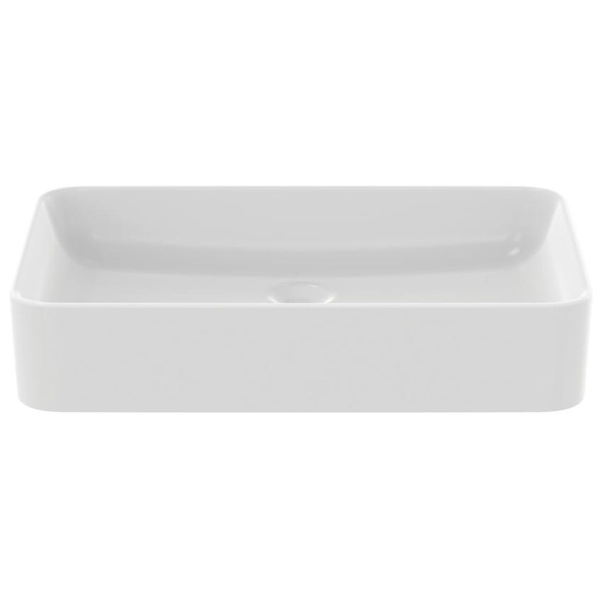 Immagine di Ideal Standard CONCA lavabo rettangolare da appoggio L.60 cm, senza troppopieno, colore bianco seta finitura opaco T3698V1