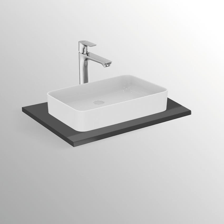 Immagine di Ideal Standard CONCA lavabo rettangolare da appoggio L.60 cm, senza troppopieno, colore bianco seta finitura opaco T3698V1
